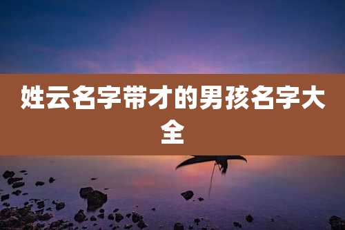 姓云名字带才的男孩名字大全
