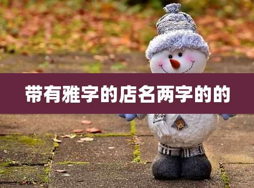 带有雅字的店名两字的的