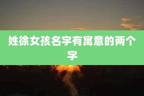 姓徐女孩名字有寓意的两个字