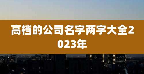 高档的公司名字两字大全2023年