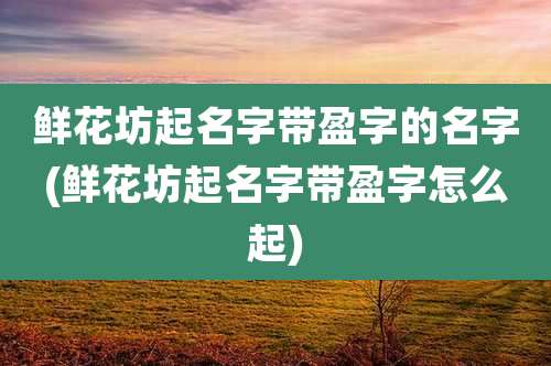 鲜花坊起名字带盈字的名字(鲜花坊起名字带盈字怎么起)