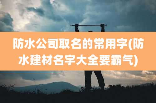 防水公司取名的常用字(防水建材名字大全要霸气)