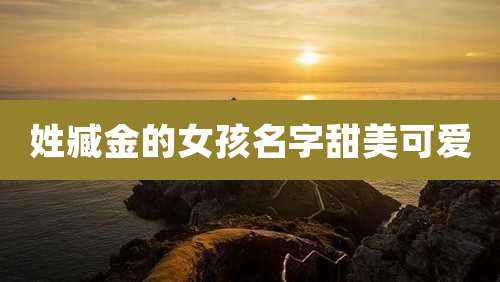 姓臧金的女孩名字甜美可爱