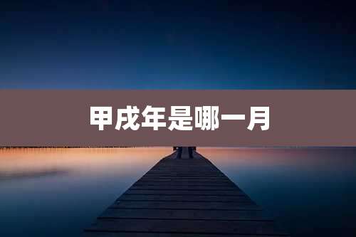 甲戌年是哪一月