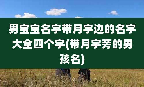男宝宝名字带月字边的名字大全四个字(带月字旁的男孩名)