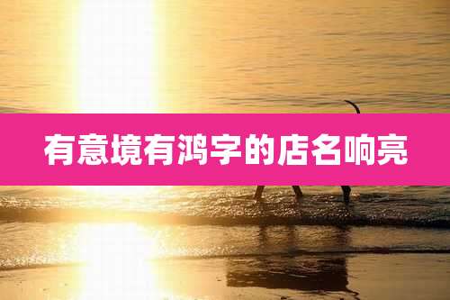 有意境有鸿字的店名响亮