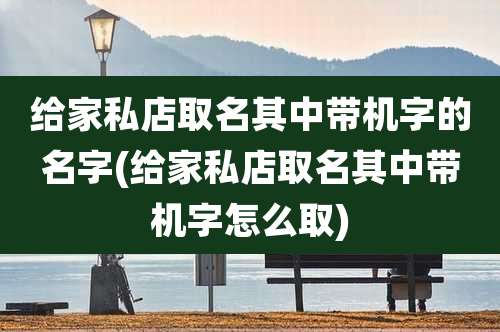 给家私店取名其中带机字的名字(给家私店取名其中带机字怎么取)