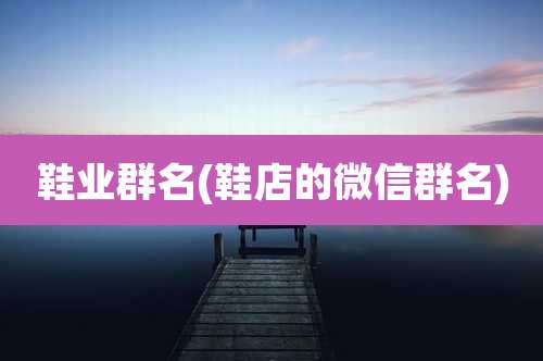 鞋业群名(鞋店的微信群名)