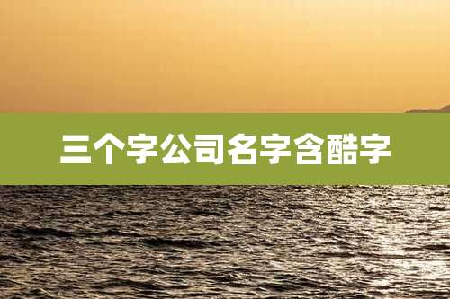 三个字公司名字含酷字