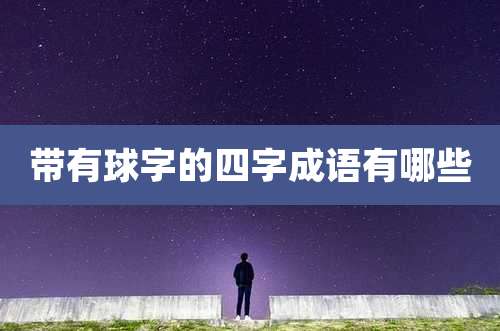 带有球字的四字成语有哪些