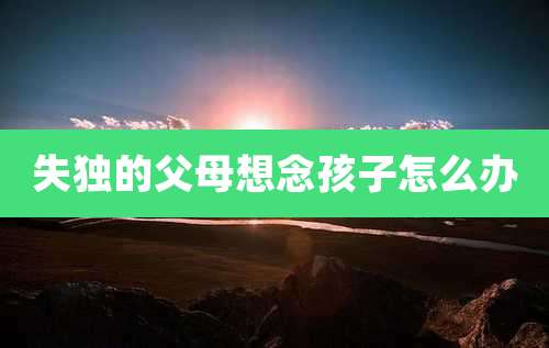 失独的父母想念孩子怎么办