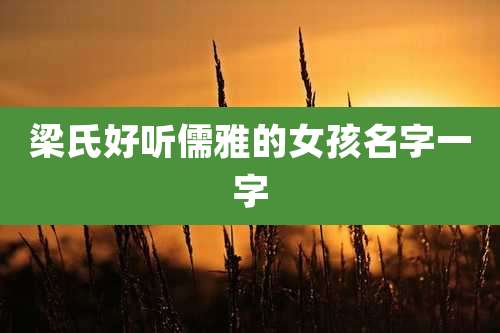 梁氏好听儒雅的女孩名字一字