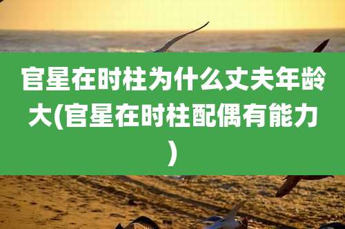 官星在时柱为什么丈夫年龄大(官星在时柱配偶有能力)