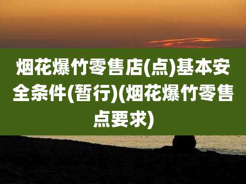 烟花爆竹零售店(点)基本安全条件(暂行)(烟花爆竹零售点要求)