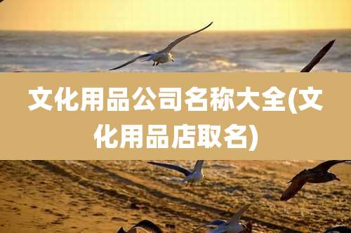 文化用品公司名称大全(文化用品店取名)