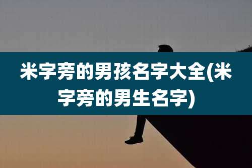 米字旁的男孩名字大全(米字旁的男生名字)