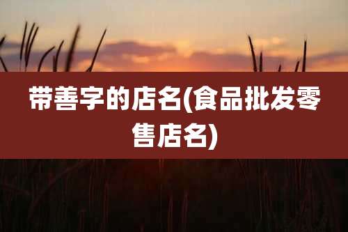 带善字的店名(食品批发零售店名)