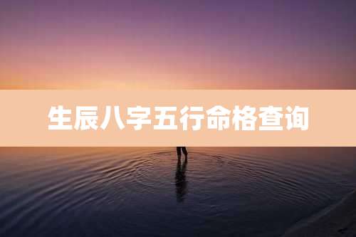 生辰八字五行命格查询