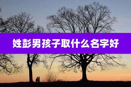 姓彭男孩子取什么名字好
