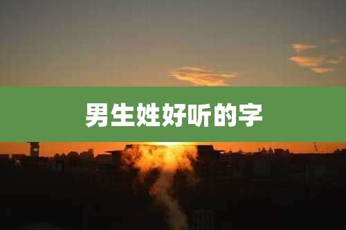 男生姓好听的字