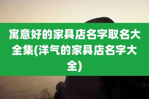 寓意好的家具店名字取名大全集(洋气的家具店名字大全)