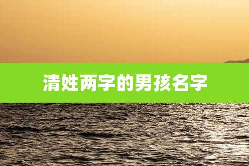清姓两字的男孩名字