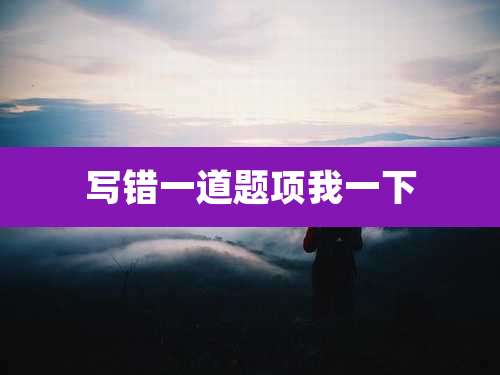 写错一道题项我一下