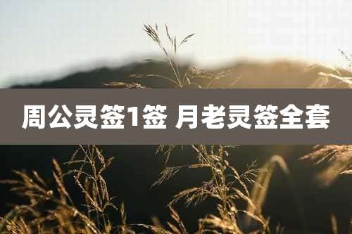 周公灵签1签 月老灵签全套