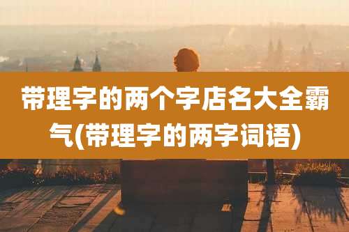 带理字的两个字店名大全霸气(带理字的两字词语)
