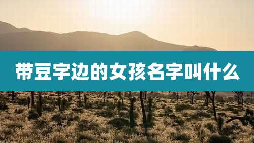 带豆字边的女孩名字叫什么