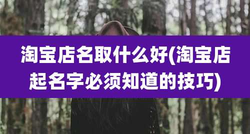 淘宝店名取什么好(淘宝店起名字必须知道的技巧)