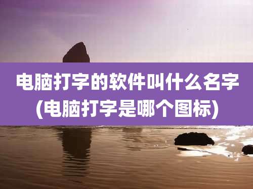 电脑打字的软件叫什么名字(电脑打字是哪个图标)
