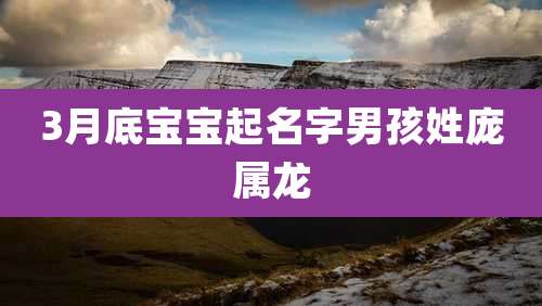 3月底宝宝起名字男孩姓庞属龙