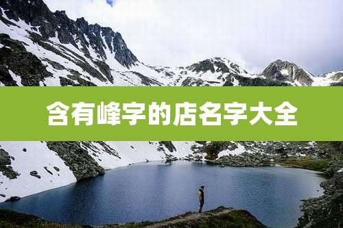 含有峰字的店名字大全