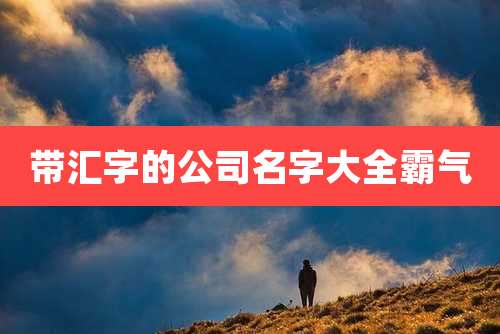 带汇字的公司名字大全霸气