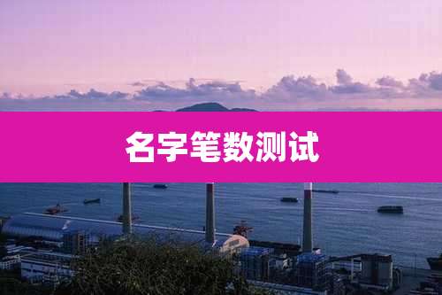 名字笔数测试