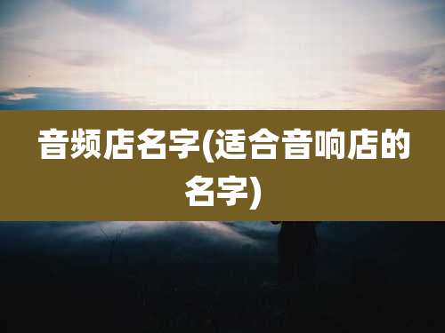 音频店名字(适合音响店的名字)