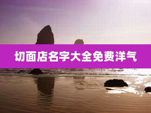 切面店名字大全免费洋气
