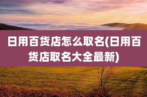 日用百货店怎么取名(日用百货店取名大全最新)