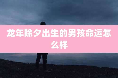 龙年除夕出生的男孩命运怎么样