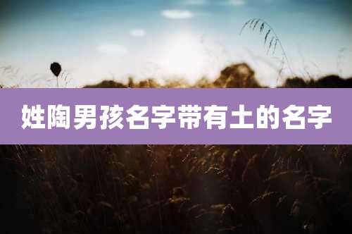 姓陶男孩名字带有土的名字