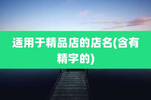 适用于精品店的店名(含有精字的)