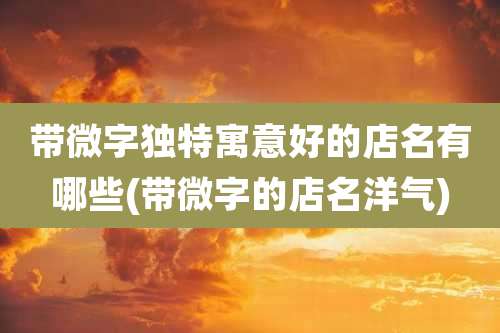 带微字独特寓意好的店名有哪些(带微字的店名洋气)