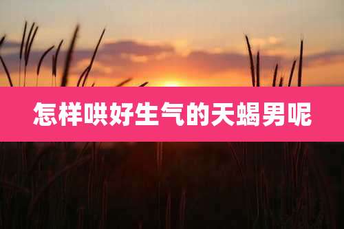 怎样哄好生气的天蝎男呢