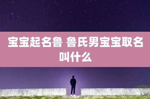 宝宝起名鲁 鲁氏男宝宝取名叫什么