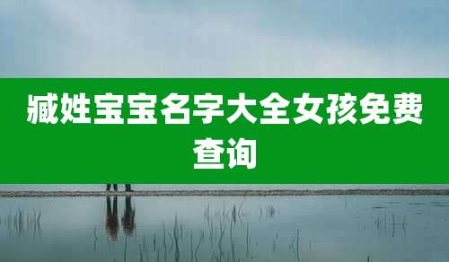 臧姓宝宝名字大全女孩免费查询
