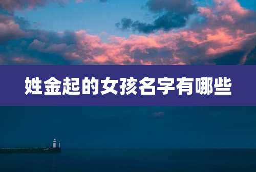 姓金起的女孩名字有哪些