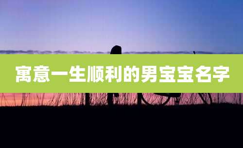 寓意一生顺利的男宝宝名字