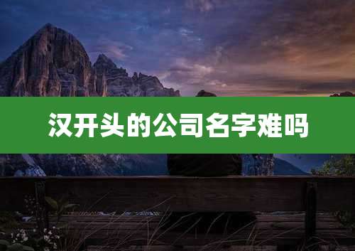 汉开头的公司名字难吗