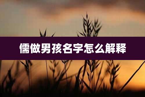 儒做男孩名字怎么解释